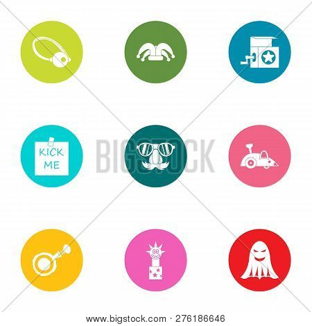 Hoax Icons Set. Flat Set Of 9 Hoax Icons For Web Isolated On White Background