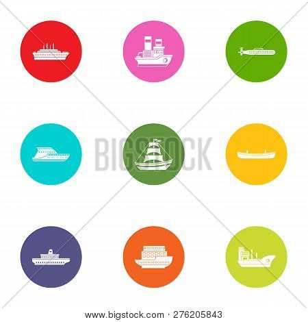Nave Icons Set. Flat Set Of 9 Nave Icons For Web Isolated On White Background