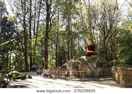 Phra That Doi Chang Mup Stupa Beside Thanon Phra That Doi Tung Road In Mae Fah Luang Arboretum At Ma