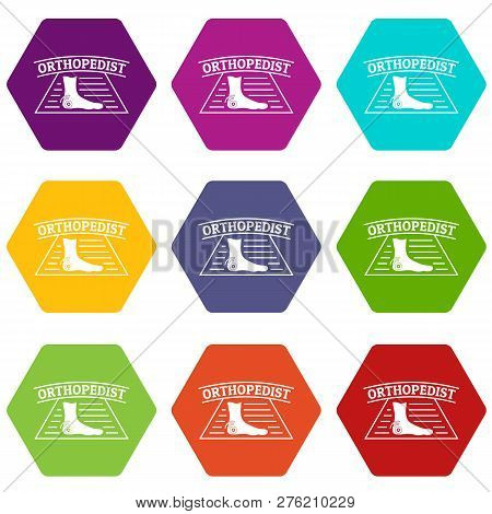 Leg Orthopedic Icons 9 Set Coloful Isolated On White For Web