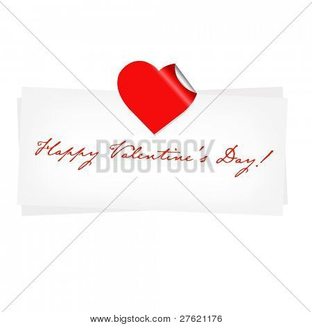 Happy Valentinsdag Blank, isoleret på hvid baggrund