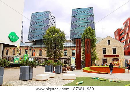 Tallinn, Estonia - August 30, 2018: Modern Architecture And Hotel Metropol In Rotermann Quarter