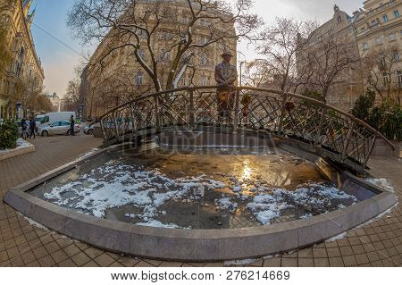 Budapest, Hungary - December 19, 2018: Statue Of Imre Nagy, The Hero Of Hungary Anti Soviet 1956 Upr