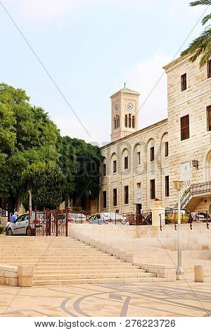 Nazareth, Israel - September 21, 2017: Terra Sancta School And Joseph Church In Nazareth, Israel