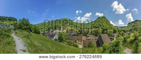 View To Scenic Smal Village Of Baume Les Messieurs In The French Jura Region