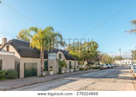 Clanwilliam, South Africa, August 28, 2018: A Street Scene, With Businesses And Vehicles, In Clanwil