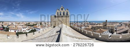 Panorama Of Sainte Maries De La Mer And The Mediterranean Sea At The Horizon
