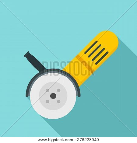 Electric Angle Grinder Icon. Flat Illustration Of Electric Angle Grinder Vector Icon For Web Design