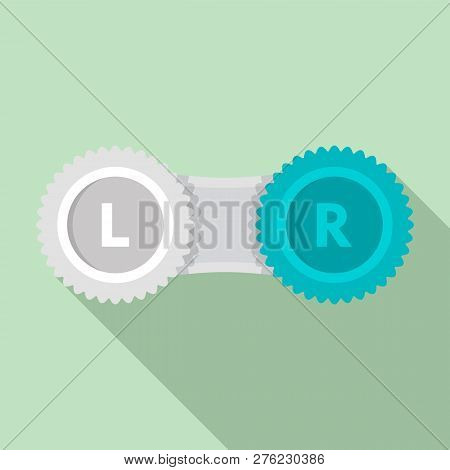 Contact Lens Case Icon. Flat Illustration Of Contact Lens Case Vector Icon For Web Design