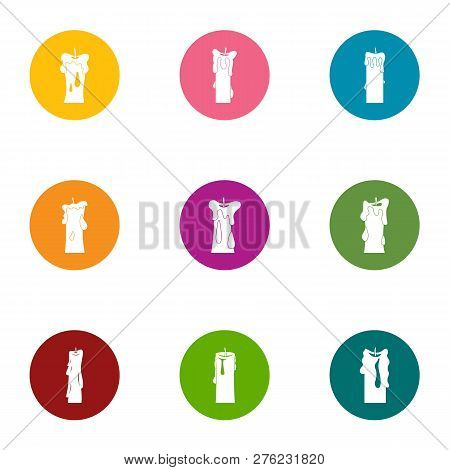 Suppository Icons Set. Flat Set Of 9 Suppository Icons For Web Isolated On White Background
