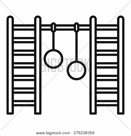 Kid Amusement Rings Icon. Outline Kid Amusement Rings Vector Icon For Web Design Isolated On White B