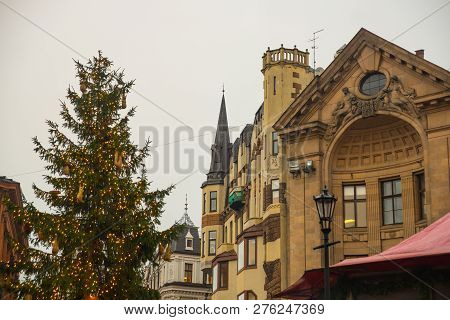 Riga, Latvia: The Latvian Radio Building In Riga Dome Cathedral Square, Historic Old Town, Vecriga. 