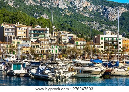 At The Harbor Of Port De Soller Mallorca Spain