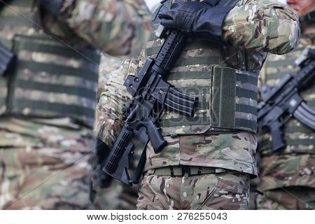 Romanian Special Forces Soldiers, Armed With M4A1 5.56×45Mm Nato Assault Rifles