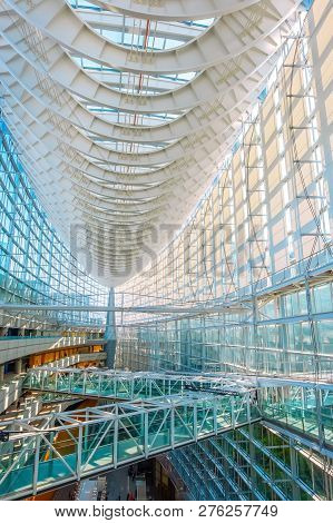 Tokyo, Japan - April 28 2018: Tokyo International Forum Is A Multi-purpose Exhibition Center, Design