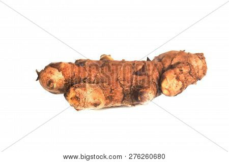 Fresh Ginger Cut Haff Isolated On White Background