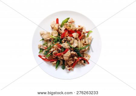 Spicy Food, Chili Food, Fried Sweet Pepper With Pork, Fried Chili Paste With Pork, Meat, Salted Pork