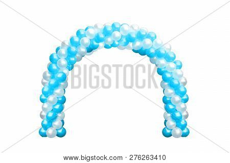 Balloon Archway Door Blue And White, Arches Wedding, Balloon Festival Design Decoration Elements Wit