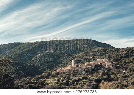 Ancient Mountain Village Of Palasca In Corsica