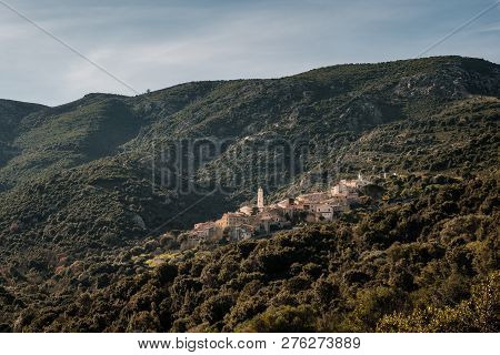 Ancient Mountain Village Of Palasca In Corsica