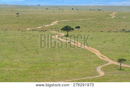View Over The Vast Plains Of Masai Mara National Reserve.