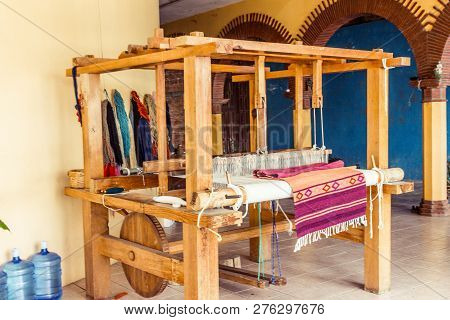 Detail Of Traditional Loom In Oaxaca Mexico