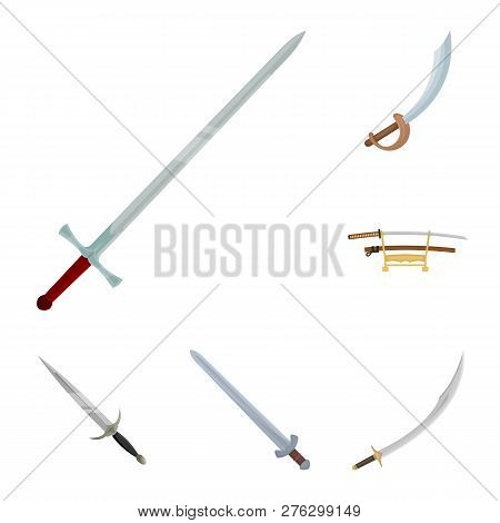 Vector Design Of Sword And Blade Logo. Set Of Sword And Game  Stock Symbol For Web.