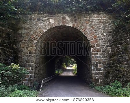 Oparno, Czech Republic - August 02, 2015: Viaduct In Oparenske Udoli Valley In Czech Central Mountai