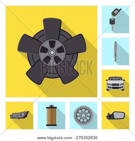 Vector Design Of Auto And Part Icon. Set Of Auto And Car Vector Icon For Stock.
