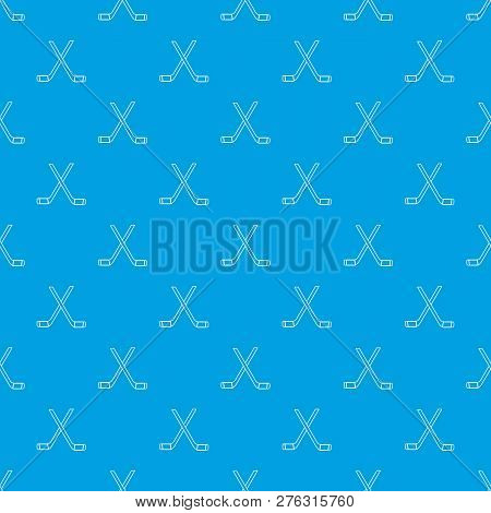 Two Crossed Hockey Sticks Pattern Seamless Blue Repeat For Any Use