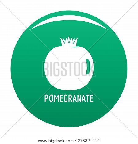 Pomegranate Icon. Simple Illustration Of Pomegranate Icon For Any Design Green