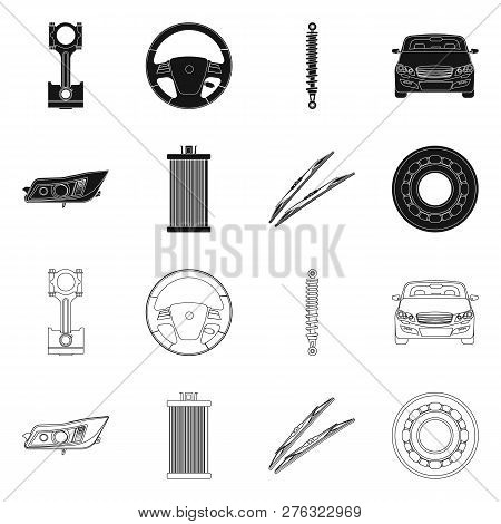 Vector Design Of Auto And Part Logo. Collection Of Auto And Car Vector Icon For Stock.