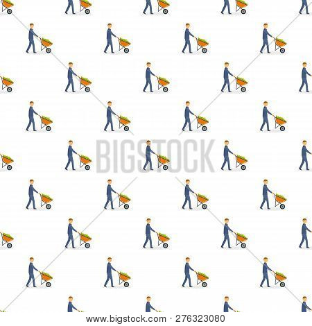 Businessman Wheelbarrow Money Pattern Seamless Repeat For Any Web Design