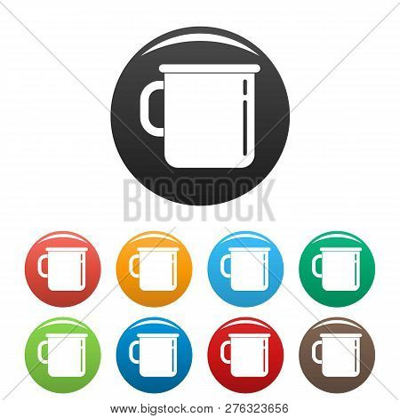 Metal Cup Icons Set 9 Color Isolated On White For Any Design