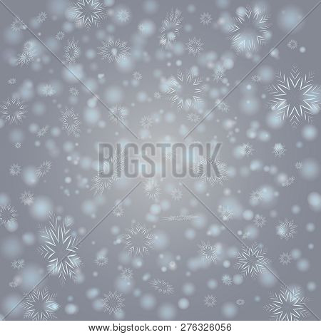 Vector Winter Background With Flay Snowflakes. Eps