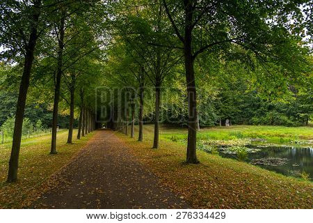 Long Avenue In Palace Gardens. The Largest Historical Gardens In The Baroque Style, Fredensborg, Den