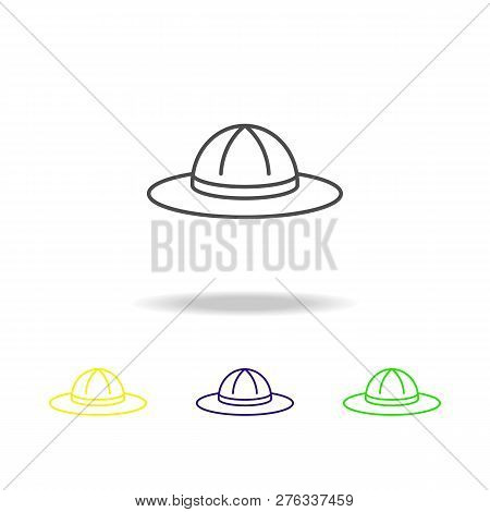 Safari Hat Multicolored Icon. Element Of Safari Can Be Used For Web, Logo, Mobile App, Ui, Ux