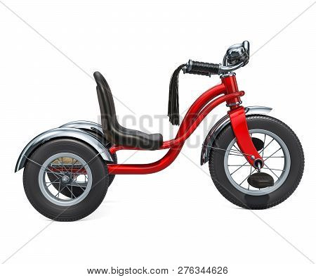 Children's Tricycle, Side View. 3D Rendering
