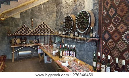 Areni, Armenia - April 16, 2016: Areni Winery Factory Interior, Traditional Armenian Wine Factory