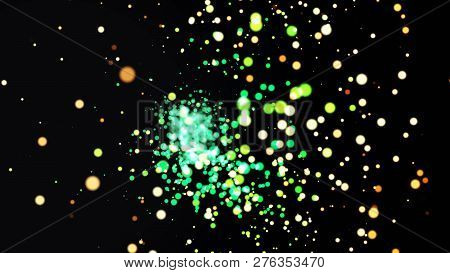 A Slick Modern Motion Graphics Animation Of An Exploding, Calmness, Then Imploding Dot Tunnel. Color