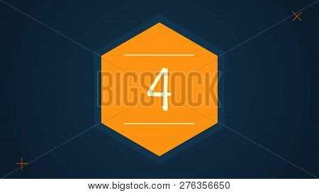 Countdown Leader Graphic With Amazing White Graphic Hexagons 25 To 0. Countdown Motiongraphic 0 To 2