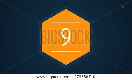 Countdown Leader Graphic With Amazing White Graphic Hexagons 25 To 0. Countdown Motiongraphic 0 To 2