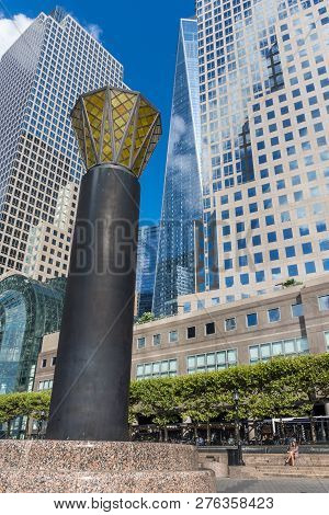 New York-september 7: A View Of Brookfield Place With Skyscrapers And The Freedom Tower On September