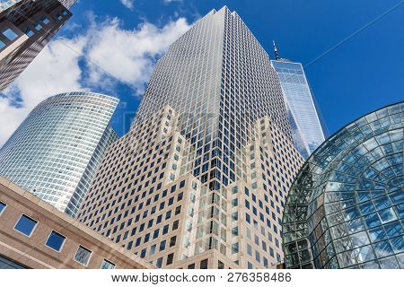 Modern Steel And Glass Architecture In Brookfield Place In Lower Manhattan.