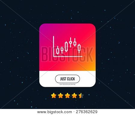 Candlestick Chart Line Icon. Financial Graph Sign. Stock Exchange Symbol. Business Investment. Web O