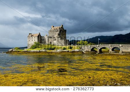 Famous Old Castle In Scotland - Eilean Donan Castle.