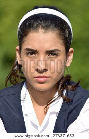 Unemotional Cute Colombian Female