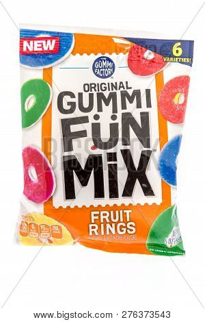 Winneconne, Wi - 30 December 2018: A Package Of The Gummi Factory Original Gummi Fun Mix Fruit Rings