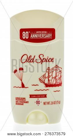 Winneconne, Wi - 30 December 2018: A Stick Of Old Sprice 80 Anniversary Limited Edition Deodorant On