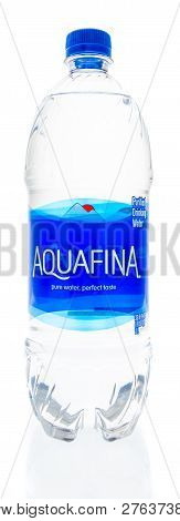 Winneconne, Wi - 30 December 2018: A Aquafina Water Bottle On An Isolated Background.